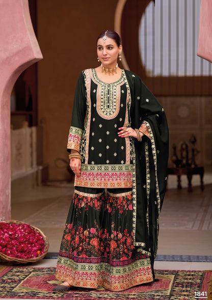 Anaita Black Chinon Embroidered Readymade Salwar Suit - Distacart