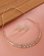 Thumbnail for Jewel City Rose-Gold Plated White CZ-Studded Jewellery Set - Distacart