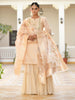 Vaasva Women's Peach Chanderi Sharara Set - Distacart