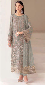 Thumbnail for Anaita Sky Blue Faux Georgette Suit With Embroidery Sequence & Khatli Work - Distacart