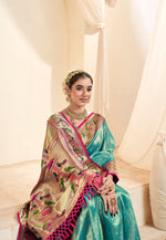Thumbnail for Anaita Sea Green Designer Weaving Pure Paithani Tissue Silk Saree With Blouse - Distacart