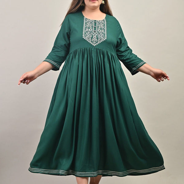 Swasti Embroidered Floral Maxi Ethnic Dress - Distacart