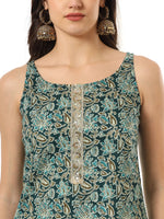 Thumbnail for Yufta Cotton Green Kurta Palazzo Set
