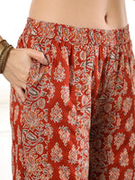 Thumbnail for Yufta Cotton Rust Kurta Sharara Set
