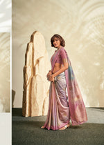 Thumbnail for Anaita Purple Printed Handloom Khadi Silk Silk Saree With Blouse - Distacart