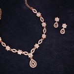 Thumbnail for Tehzeeb Creations Elegant White Polished American Diamond (Ad) Studded Necklace And Earring Set For Women - Distacart