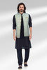 Raivat Ethnic Jacquard Banarasi Silk Woven Work 3 Pics Jacket Set In Blue Colour - Distacart