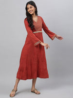 Thumbnail for AURELIA Ethnic Motifs Print A-Line Midi Dress