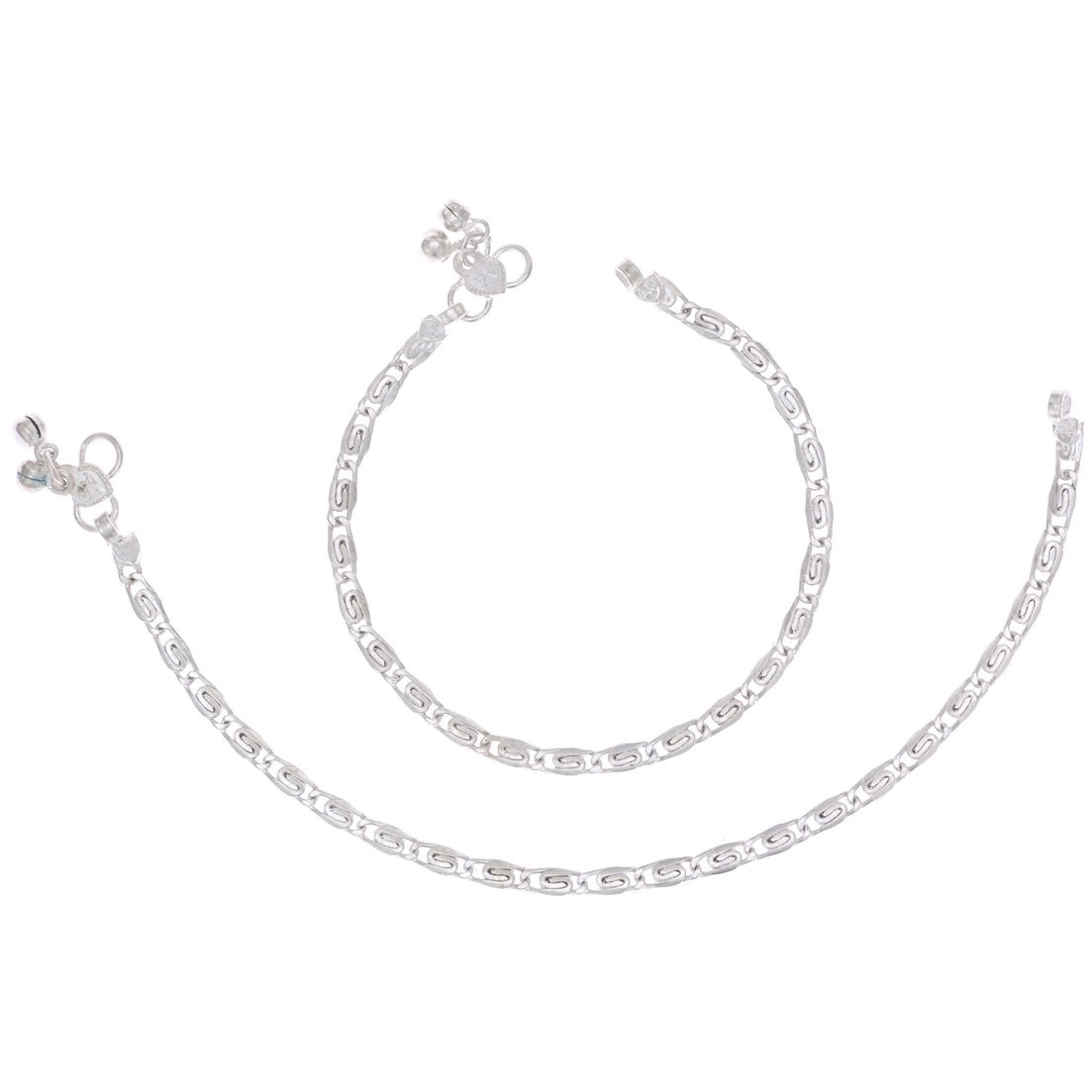 AanyaCentric Silver Plated Traditional Anklets Payal - Classic and Stylish for Women and Girls - Distacart