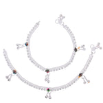 Thumbnail for AanyaCentric Silver Plated Traditional Anklets Payal - Classic and Stylish for Women and Girls - Distacart
