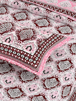 Thumbnail for Green Ethnic Motifs Cotton 200TC King Bedsheet With 2 Zipper Pillow Covers - King Size by House of Ree - Distacart