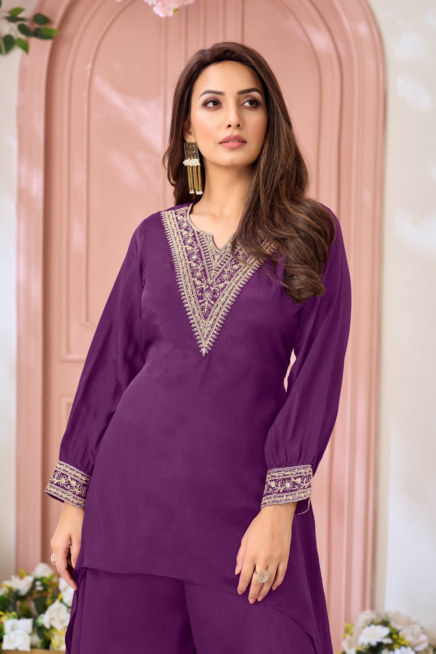 Anaita Purple Readymade Suit with Coding Work - Dista