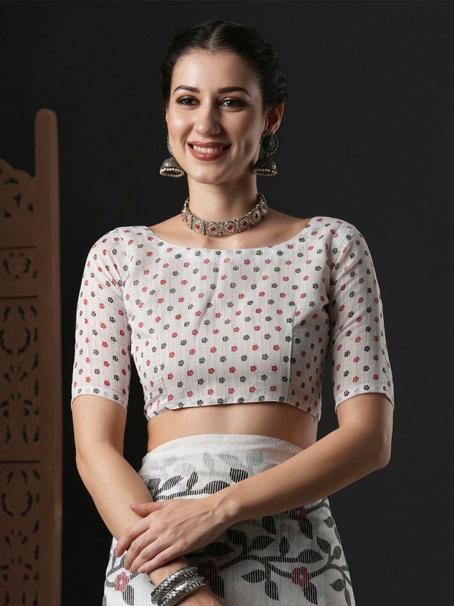 Anouk Floral Printed Block Print Saree - Distacart