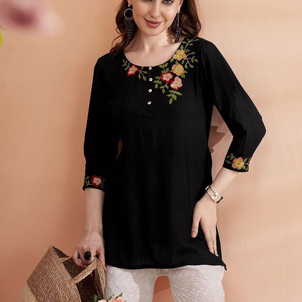 Anouk Women Floral Embroidered Above Knee Kurta - Distacart