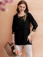 Thumbnail for Anouk Women Floral Embroidered Above Knee Kurta - Distacart