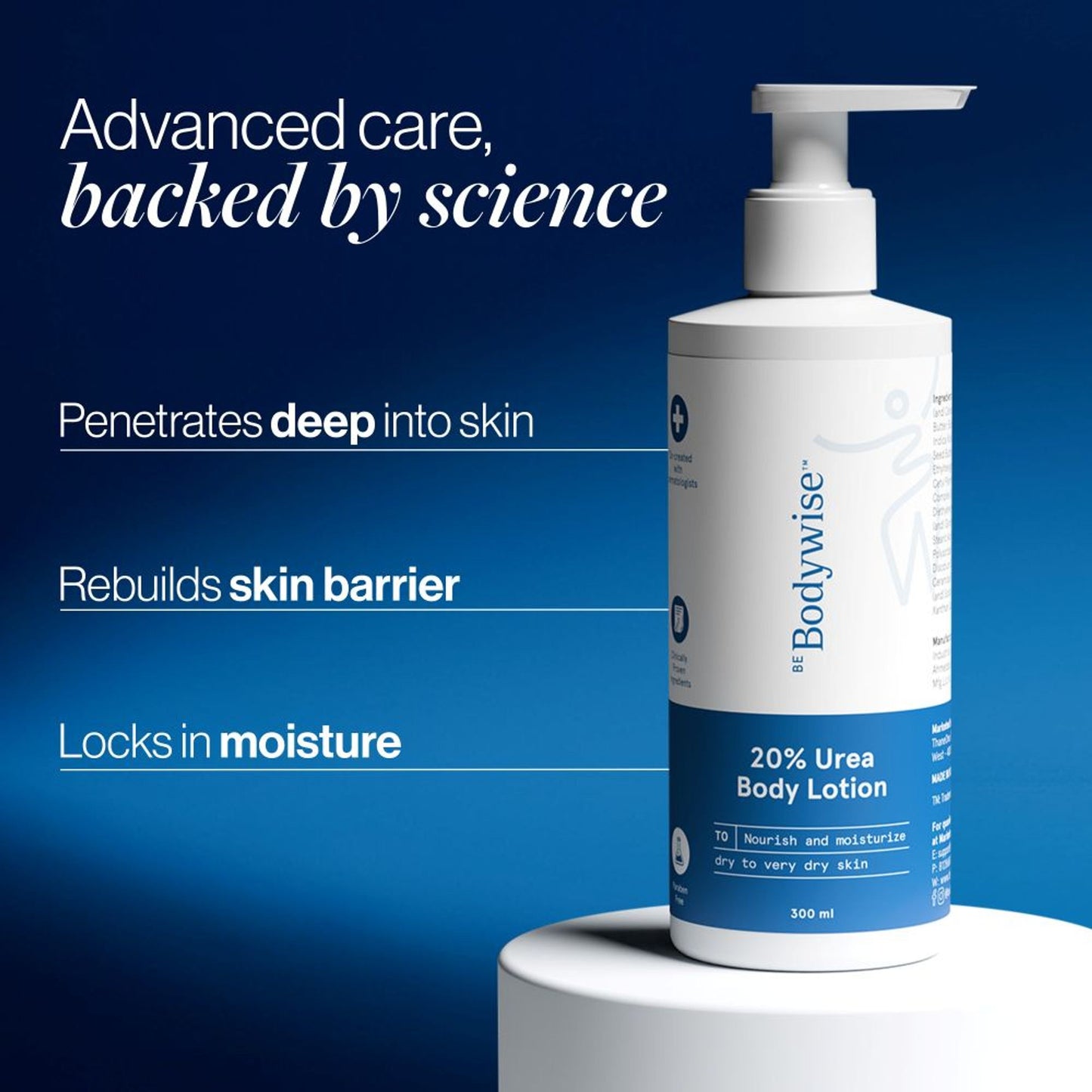 BeBodywise 20% Urea Body Lotion - Advanced Formulation - Dista