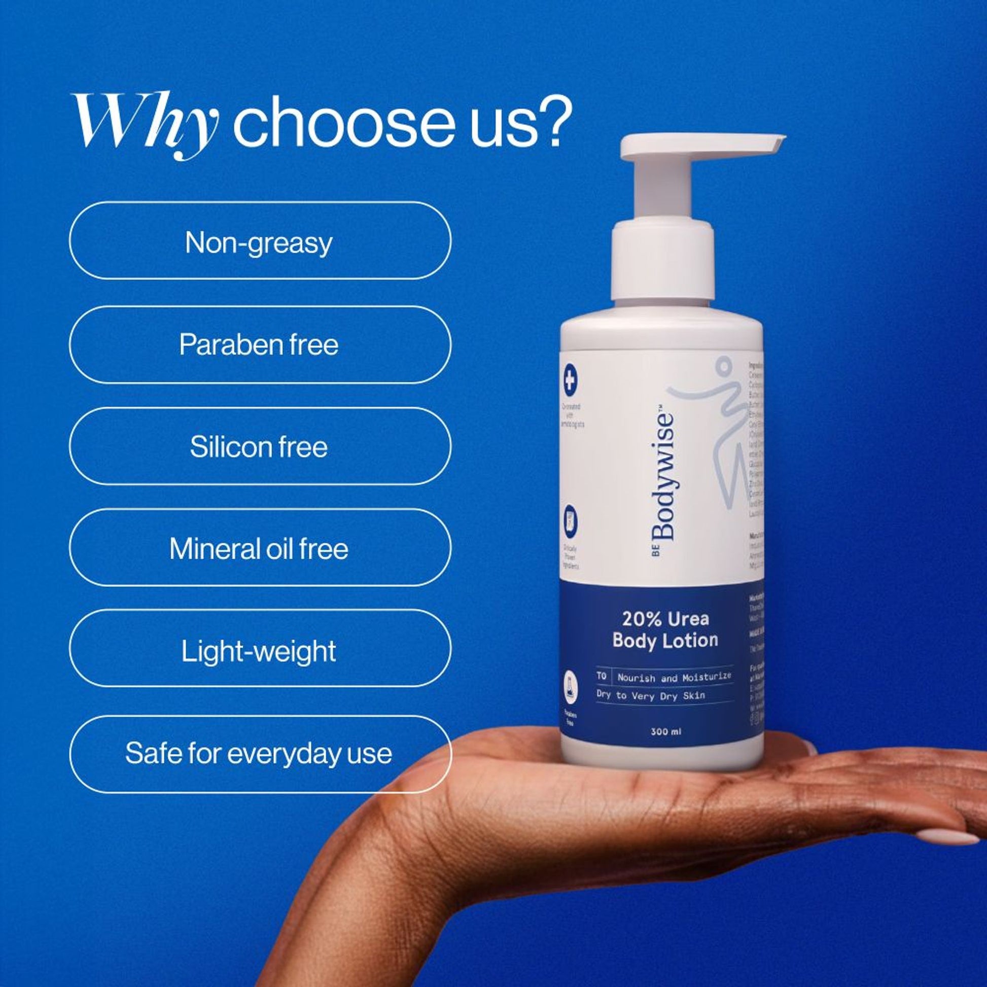 BeBodywise 20% Urea Body Lotion - Advanced Formulation - Dista