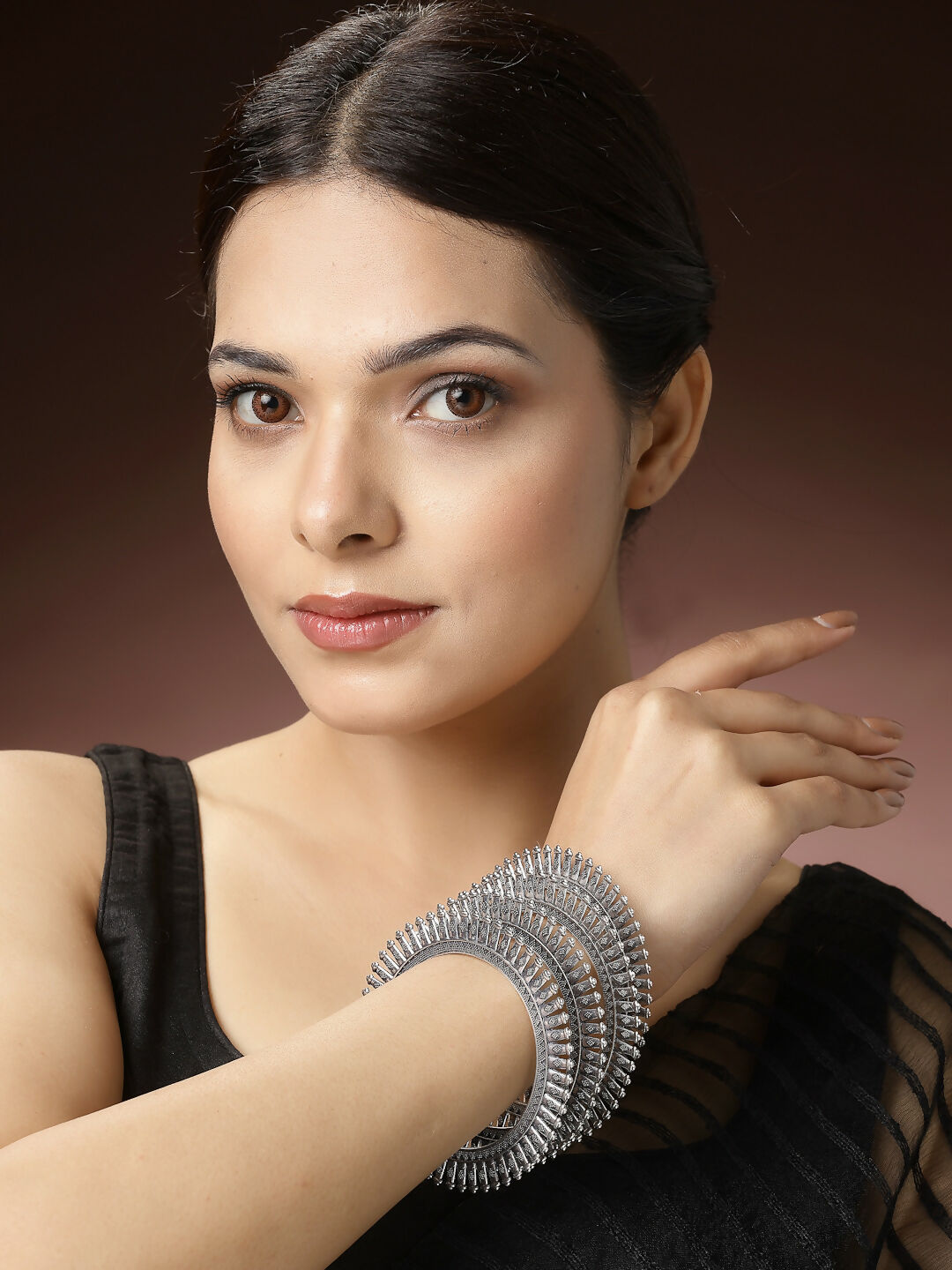 NVR Women's Set of 4 Silver-Plated German Silver Oxidised Bangles - Distacart