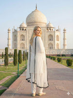 Thumbnail for Anaita White Crepe Stitched Suit With Sequence Embroidery Work - Distacart