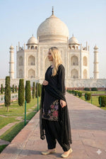 Thumbnail for Anaita Black Crepe Stitched Suit With Sequence Embroidery Work - Distacart