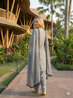 Thumbnail for Anaita Grey Crepe Stitched Suit With Sequence Embroidery Work - Distacart