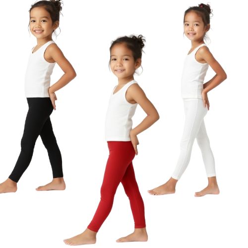 Chilins Lycra Black,Red,White Cotton Legging for Girls