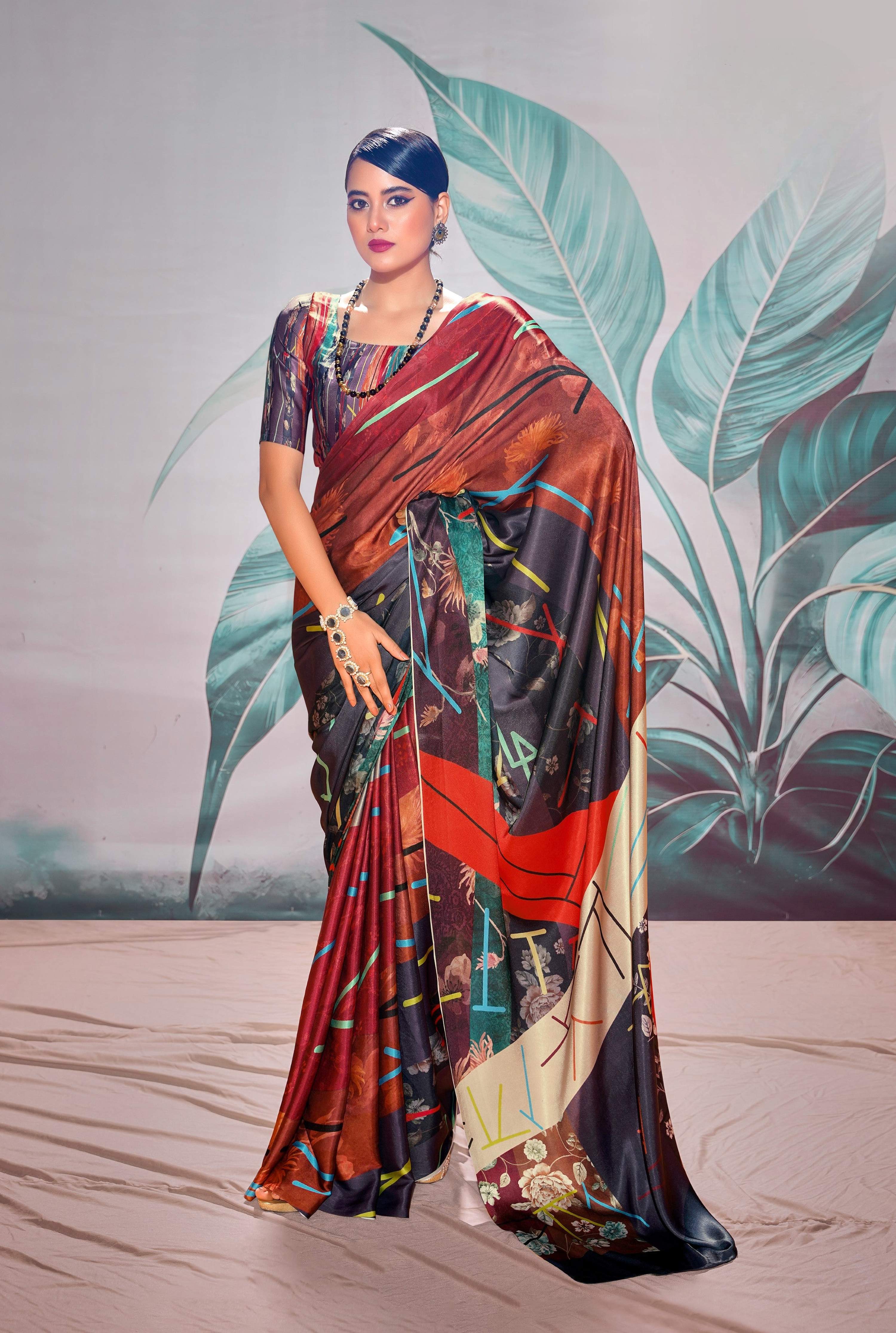 Anaita Maroon Pure Satin Silk With Zari Weaving Saree With Blouse - Distacart