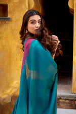 Thumbnail for Lorenvalley Fashion Teal Pure Chanderi Thread Work Lehenga Choli with Dupatta