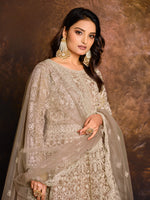 Thumbnail for Anaita Mehendi Embroidered Net Anarkali Suit - Distacart