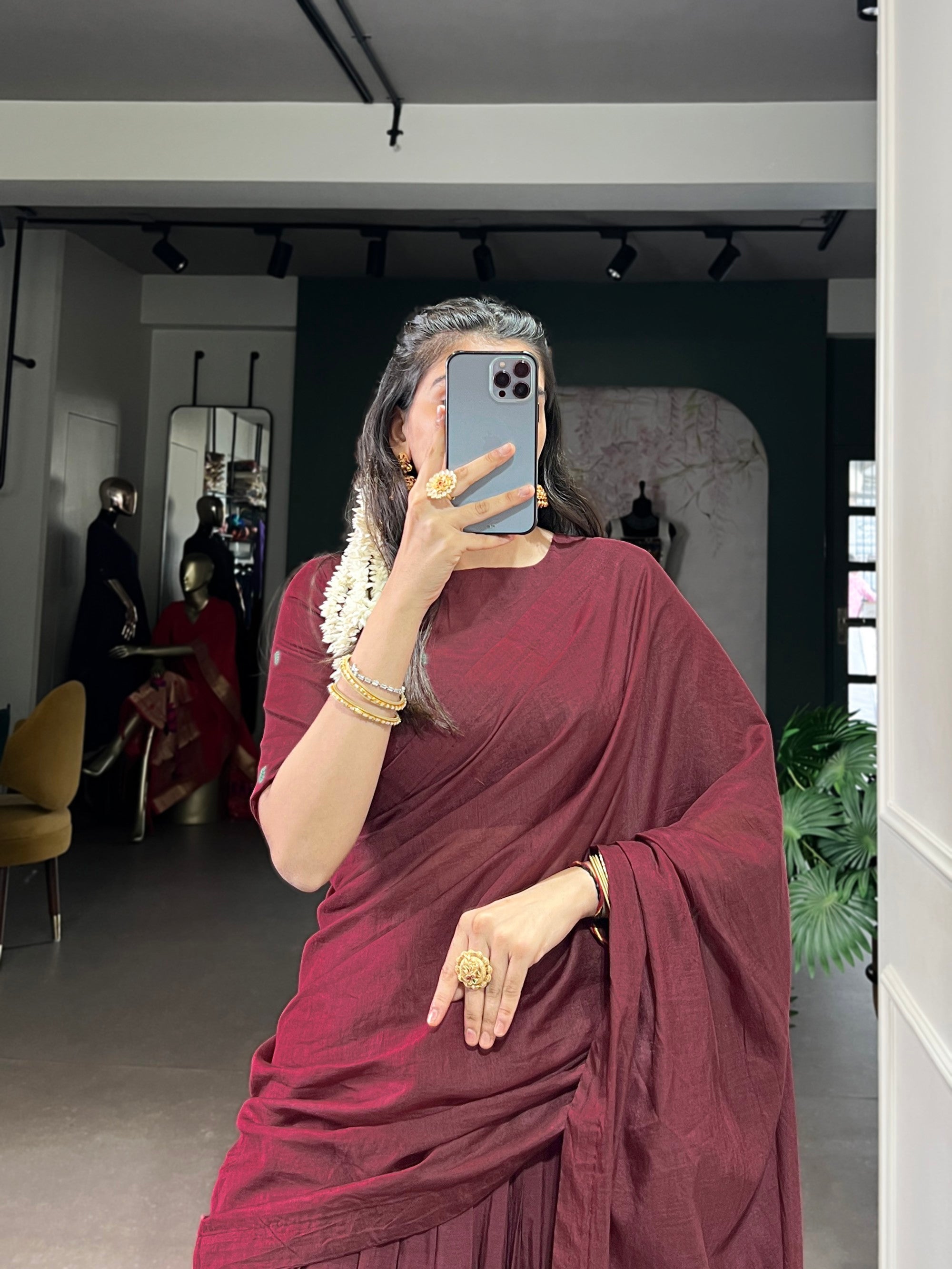 Lorenvalley Fashion Maroon Pure Chanderi Zari Weaving Work Lehenga Choli with Dupatta