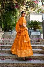 Thumbnail for Evanik Women Pure Chanderi Plain With Zari Weaving Work Border Stitched Lehenga With Unstitched Blouse Dupatta - Distacart