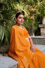 Thumbnail for Evanik Women Pure Chanderi Plain With Zari Weaving Work Border Stitched Lehenga With Unstitched Blouse Dupatta - Distacart