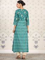 Thumbnail for Ode by House of Pataudi Floral Printed Pure Cotton Kurta - Distacart
