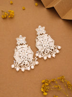 Thumbnail for Tehzeeb Creations Fashionable Gold Earrings And Tikka Studded With Kundan And Pearl - Distacart