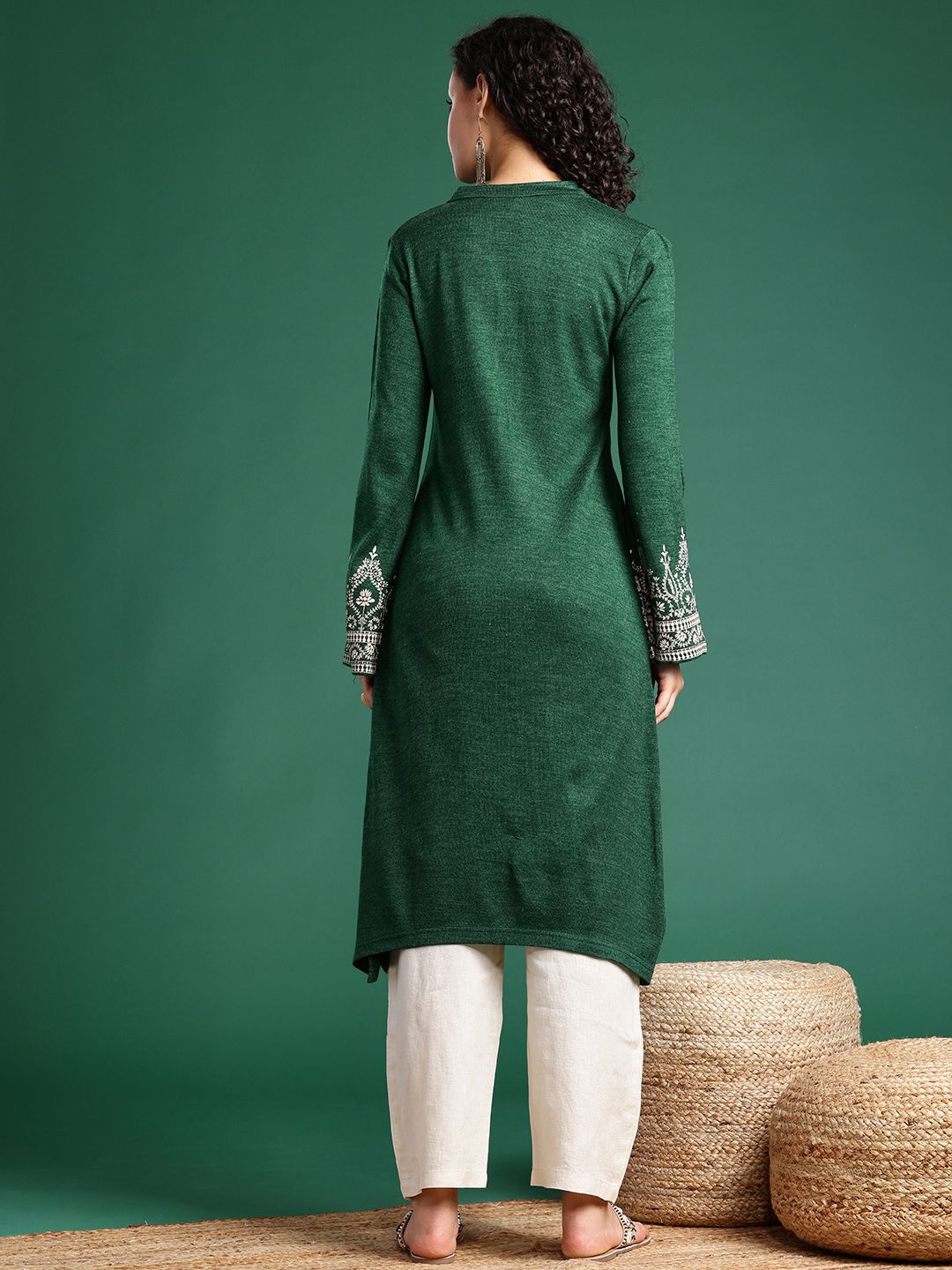 Sangria Mandarin Collar Straight Kurta