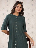 Thumbnail for Ode by House of Pataudi Striped Roll Up Sleeves Pure Cotton Kurta - Distacart
