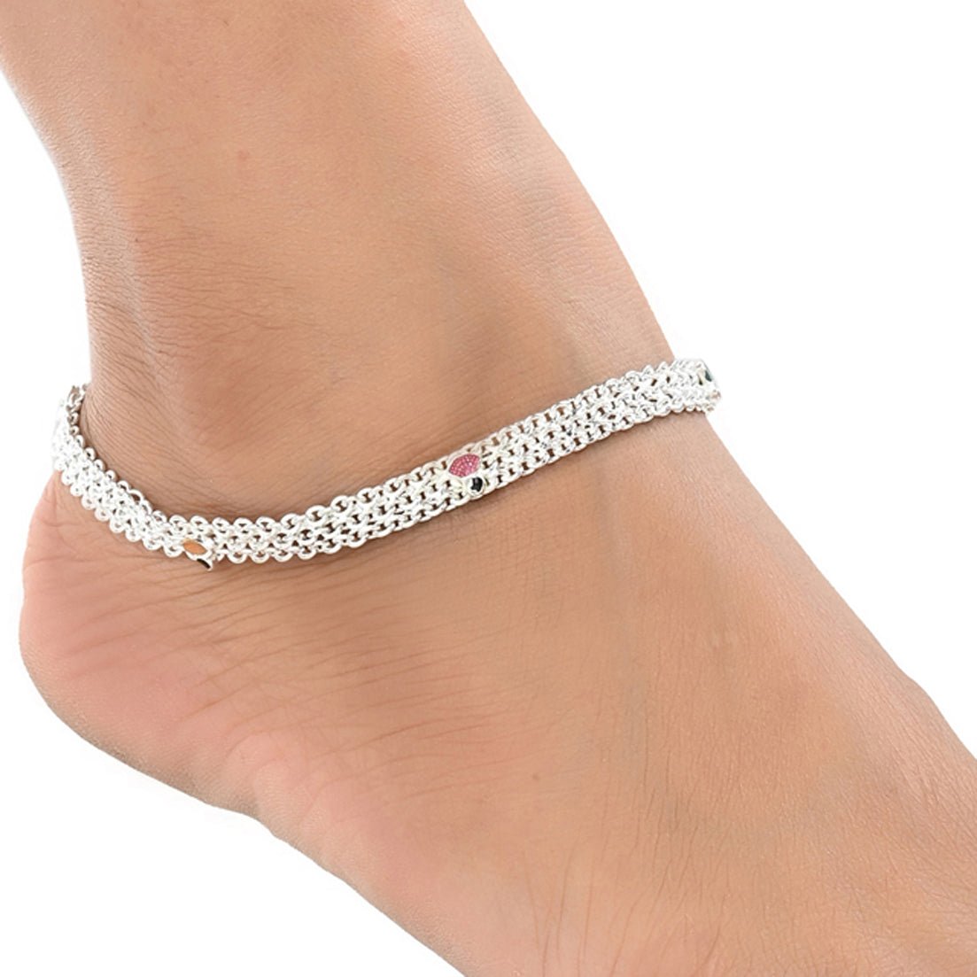 AanyaCentric Silver Plated Traditional Anklets Payal - Classic and Stylish for Women and Girls - Distacart