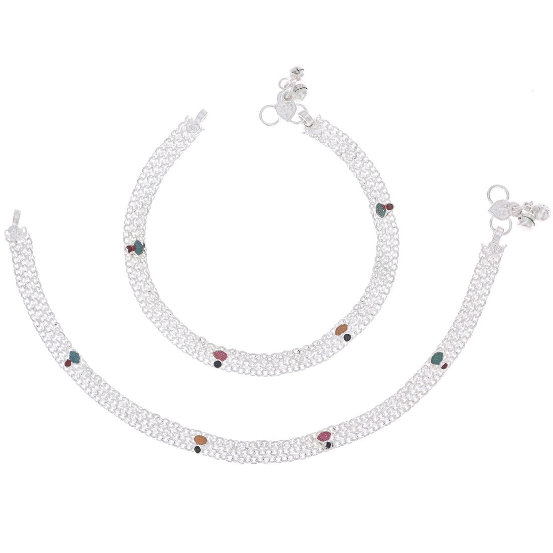 AanyaCentric Silver Plated Traditional Anklets Payal - Classic and Stylish for Women and Girls - Distacart
