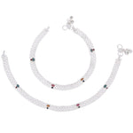 Thumbnail for AanyaCentric Silver Plated Traditional Anklets Payal - Classic and Stylish for Women and Girls - Distacart