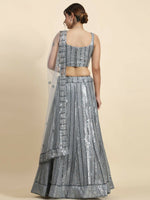 Thumbnail for Jyoti Fashion Classy Grey Faux Georgette 3MM & 7MM Sequins Embroidery Lehenga Choli with Dupatta - Distacart