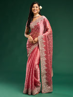 Thumbnail for kasee Floral Embroidered Silk Blend Saree - Distacart