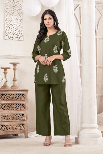 Anaita Butta Green Stylish Readymade Co-Ords Set - Dista