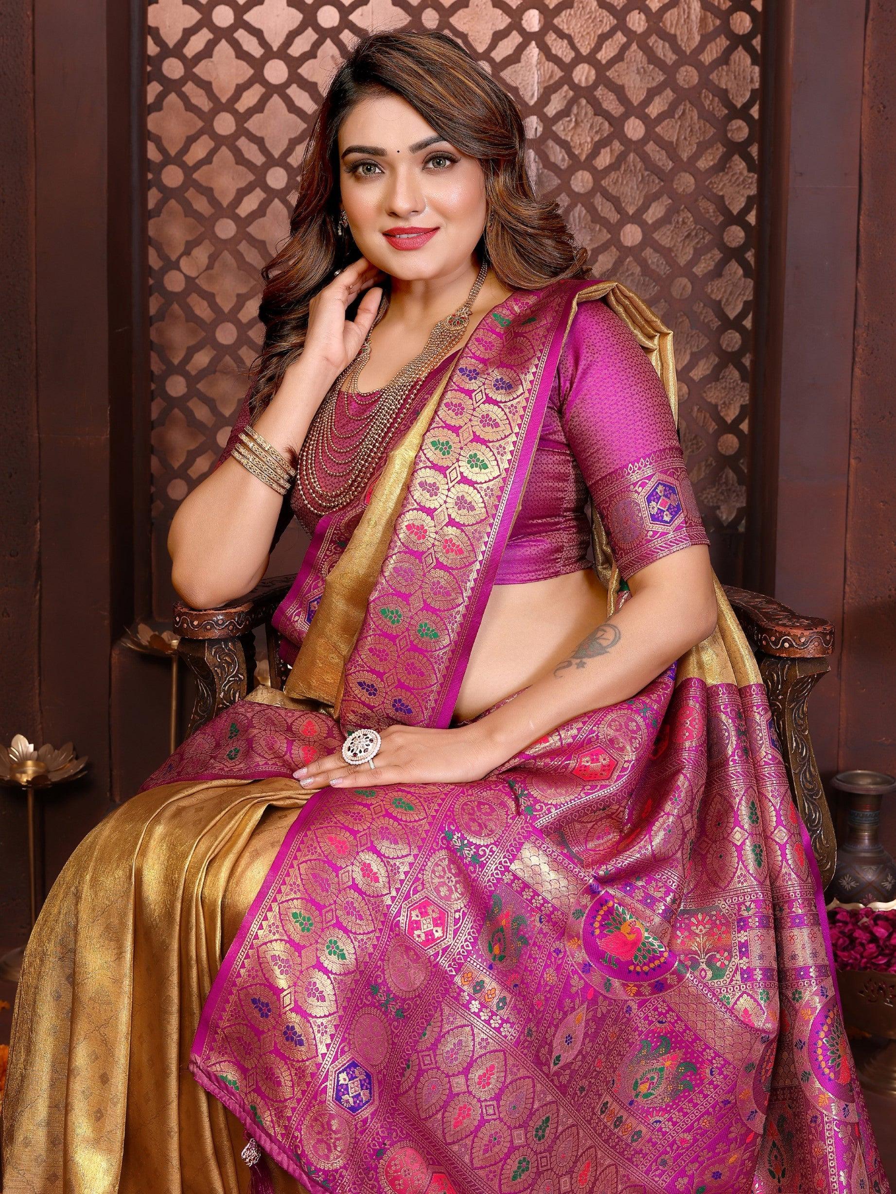 Anaita Banarasi Tissue Silk Saree - Distacart