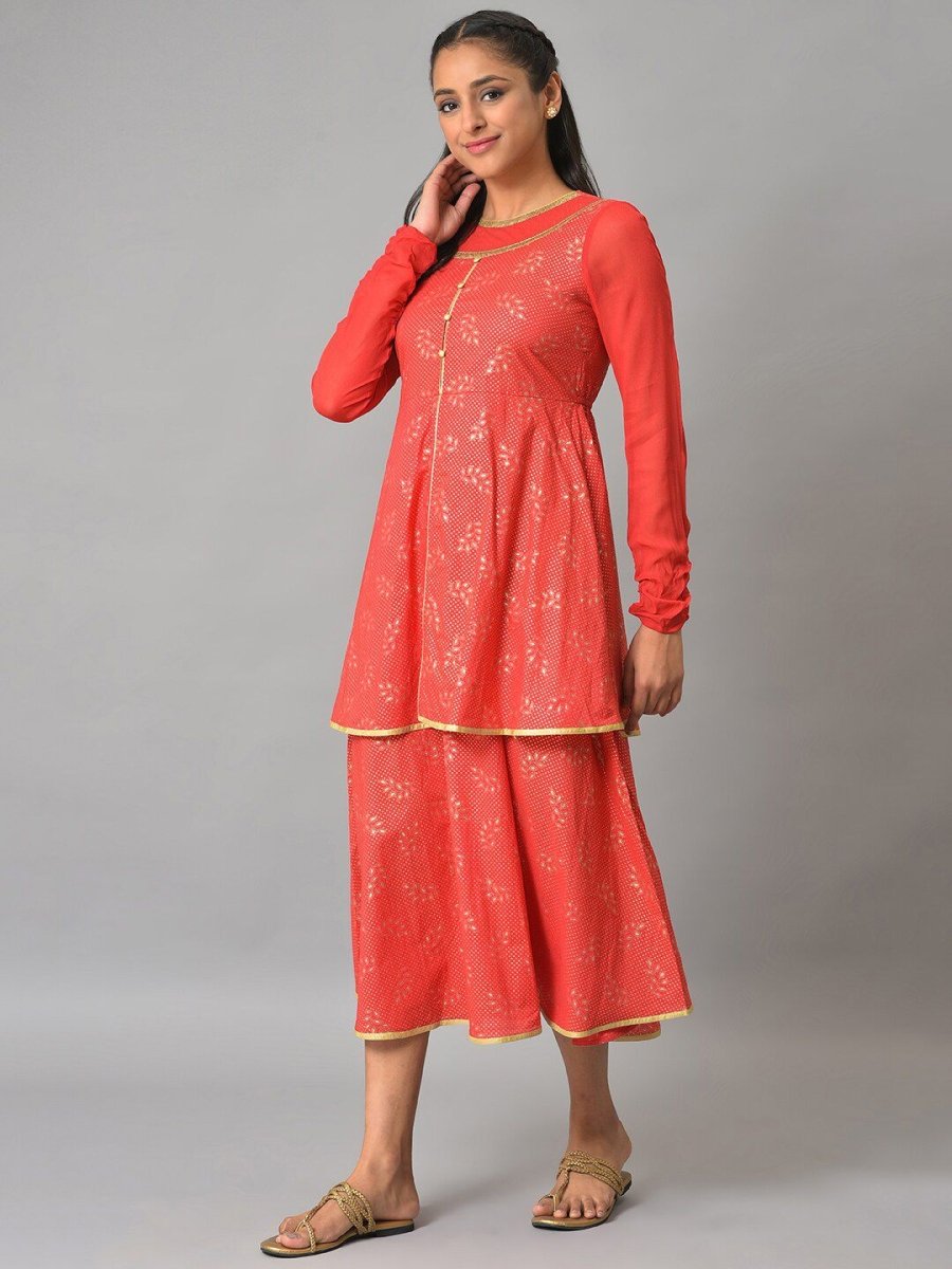 AURELIA Ethnic Motifs Printed Fit & Flare Midi Dress