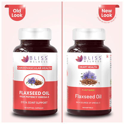 bliss welness flaxseed oil high potency omega 3 softgel capsule 60 each