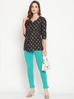 Thumbnail for TAG 7 Women Turquoise Blue Solid Kurti Pant - Distacart