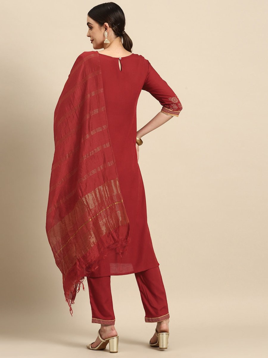 All About You Ethnic Motifs Print Kurta with Trousers & With Dupatta - Distacart