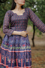 Thumbnail for Aayaa Pure Chanderi Gown With Heavy Digital Print - Multi Color - Distacart