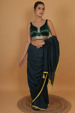 Thumbnail for Joban Fashion Silk Zari And Sequence Work Padded Blouse - Green