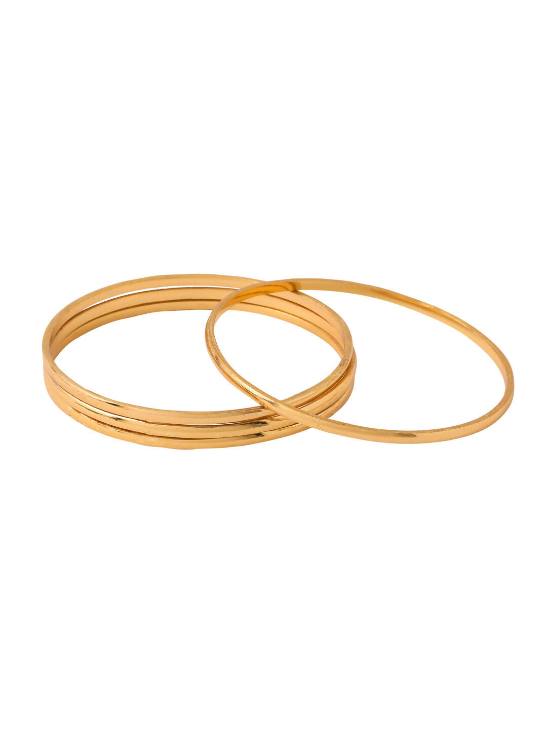NVR Women's Set of 4 Gold-Plated Traditional Daily Use Bangles - Distacart